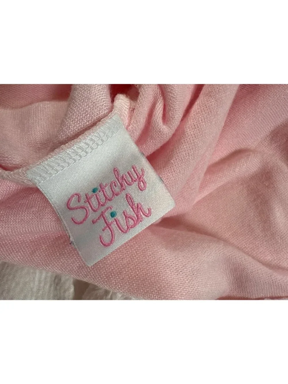 Stitchy Fish Pink Ruffle Toddler Dress & Shorts Set 5 MME Embroidered (OO763)